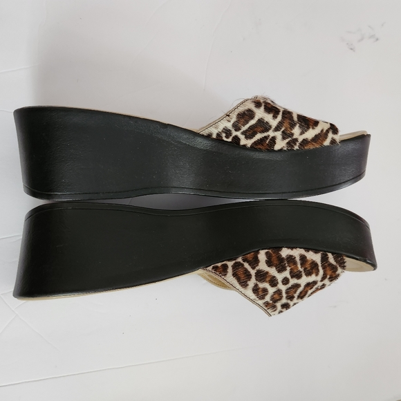 Eddie Bauer Slide Wedge Animal Print Pony Hair shoe Size 9M #1064 - Picture 5 of 12